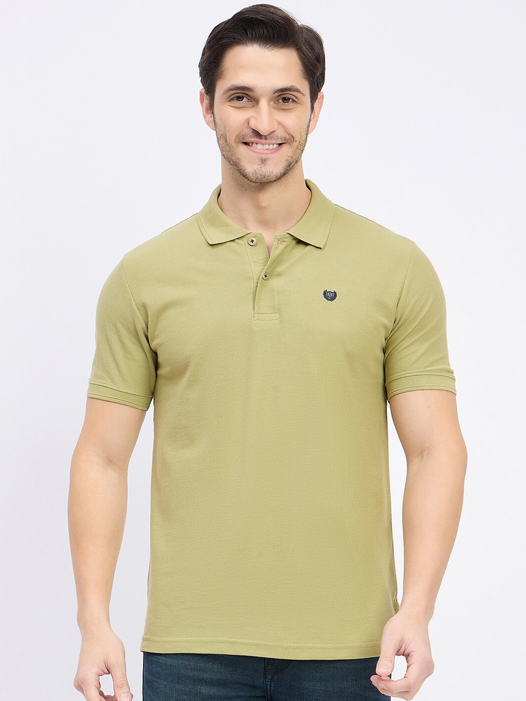 

Duke Men Polo Collar Slim Fit T-shirt, Olive