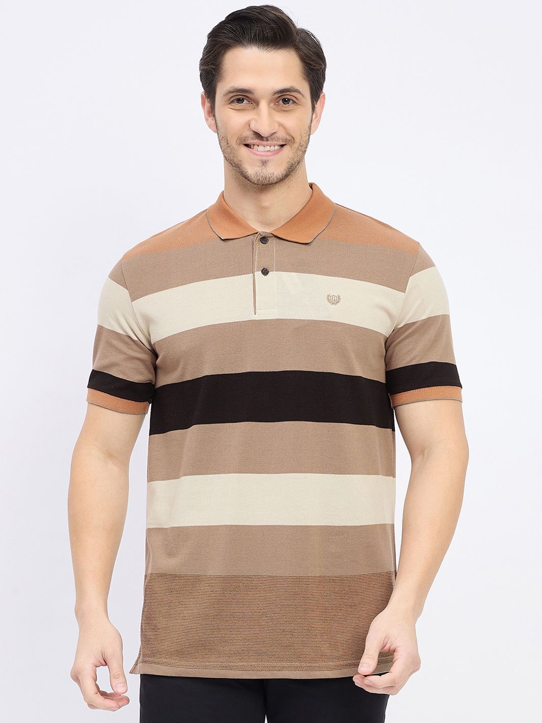 

Duke Men Striped Polo Collar Slim Fit T-shirt, Multi