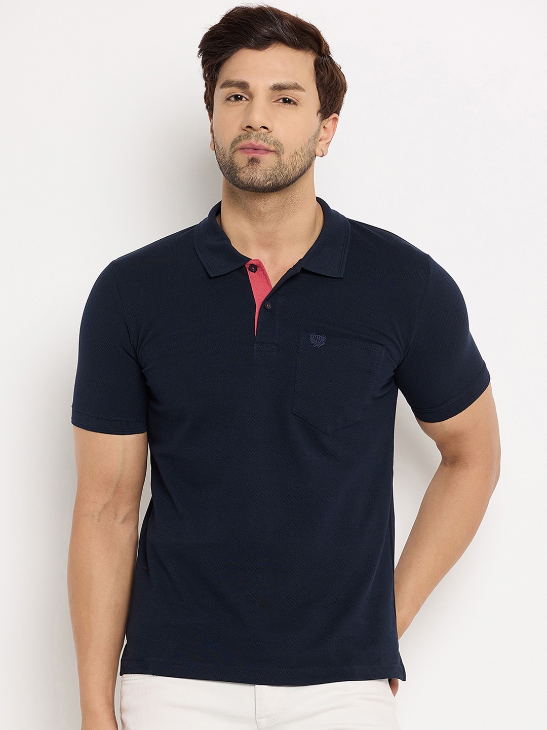 

Duke Men Solid Polo Collar Pockets T-shirt, Blue