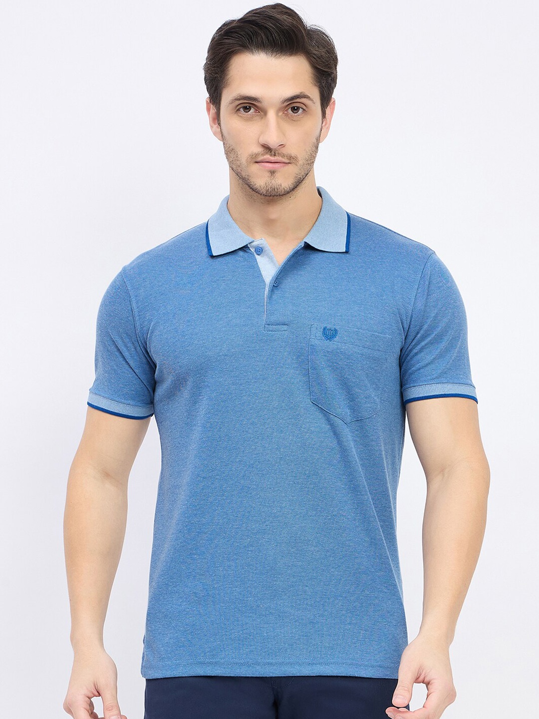 

Duke Polo Collar Short Sleeves Cotton T-shirt, Blue