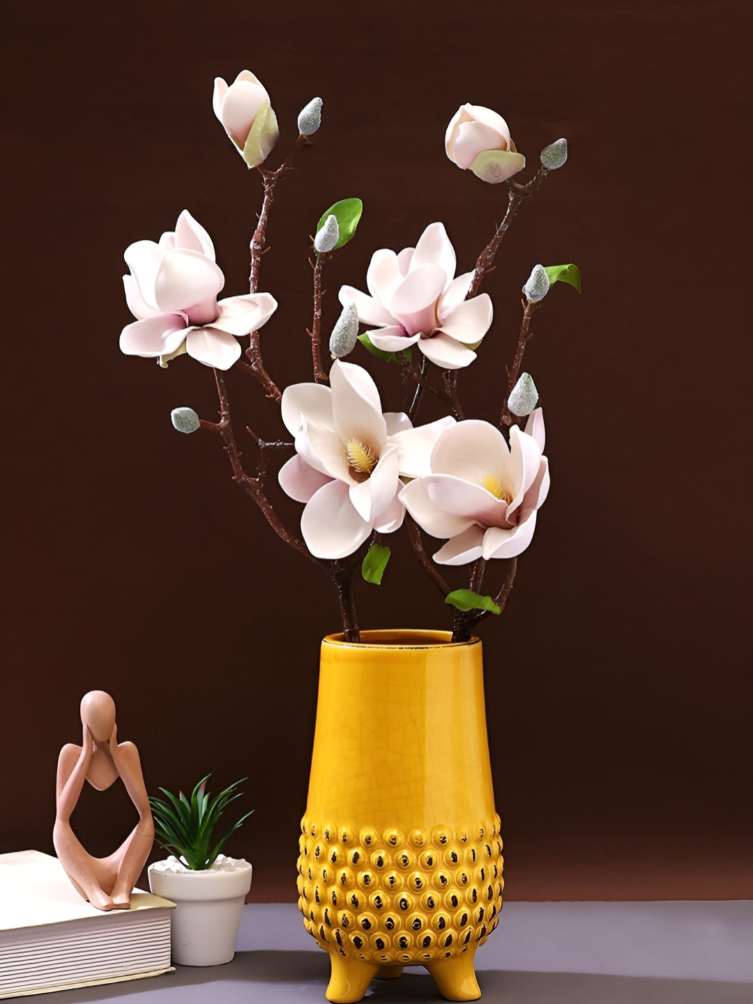 

Aura Mustard Yellow Textured Ceramic Vase