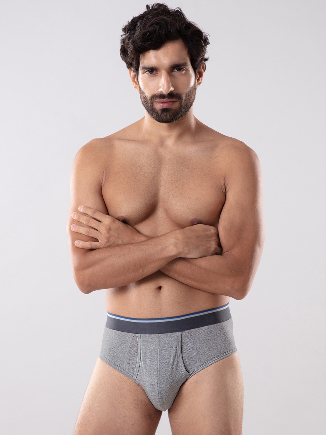 

Gloot Cotton Men's Basic Briefs GLUCTOEBR01_Grey Melange