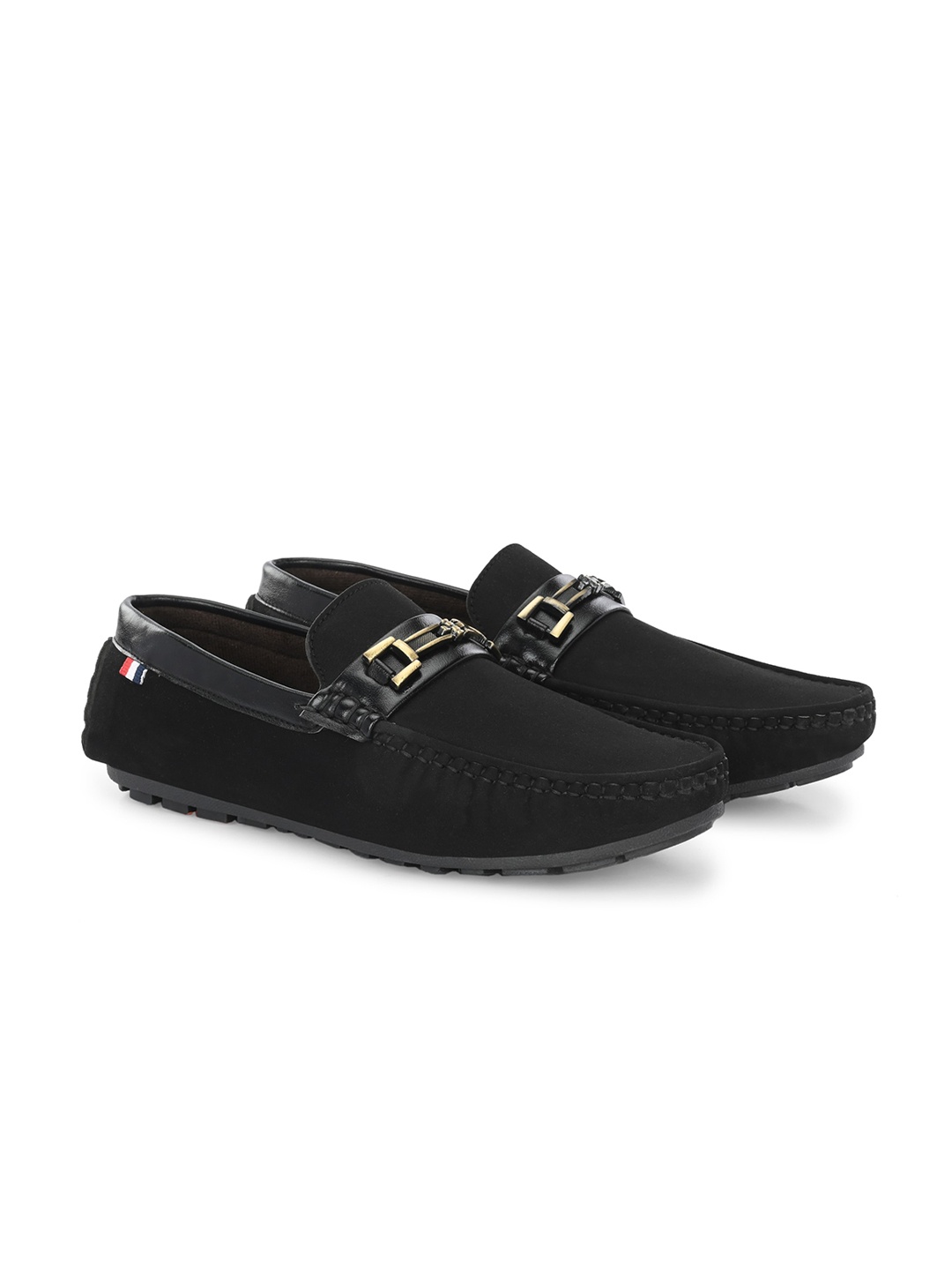 

Azzaro Black Men Lightweight Horsebit Loafers