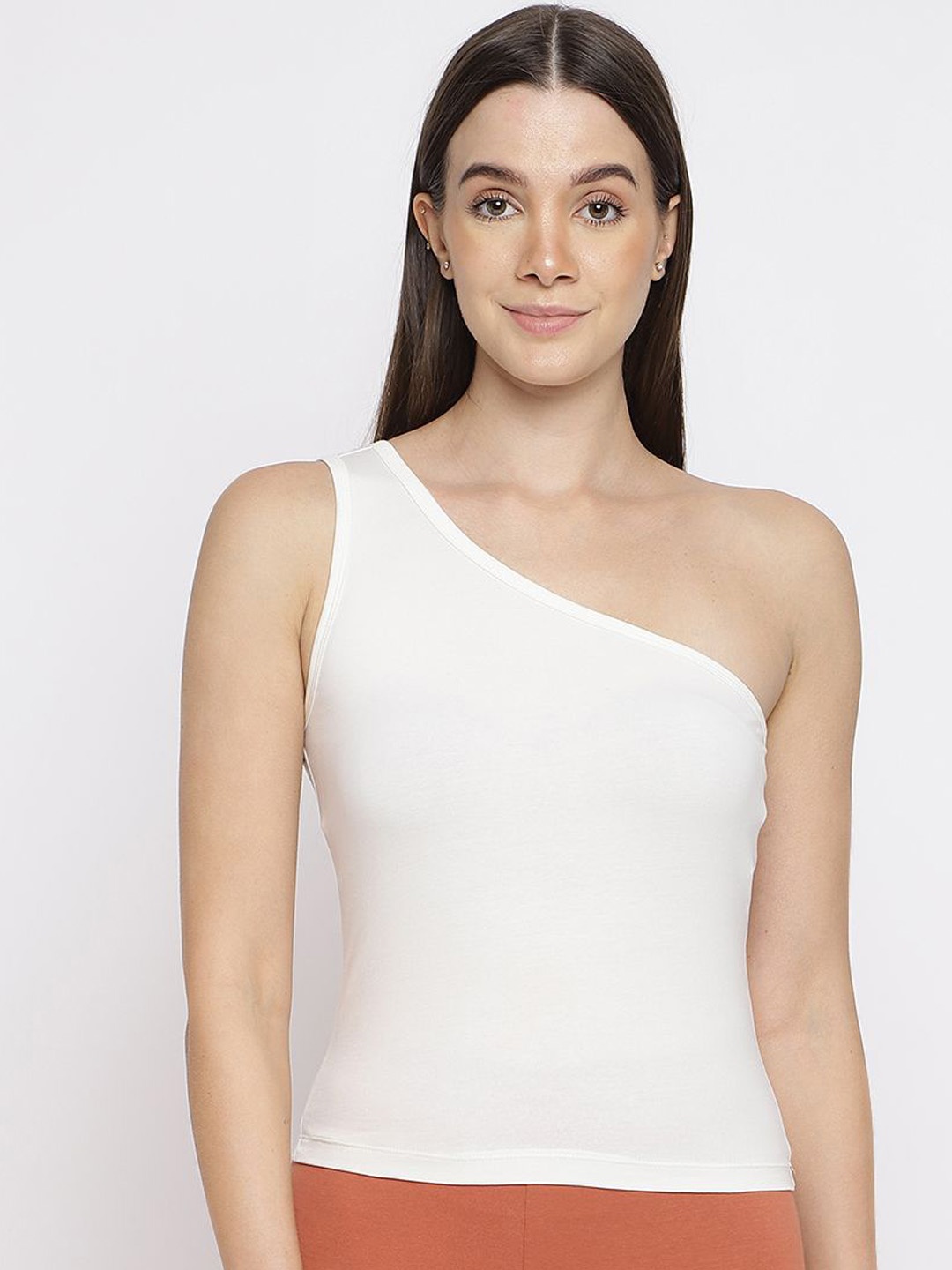 

La Intimo One Shoulder Non Padded Camisole, Cream