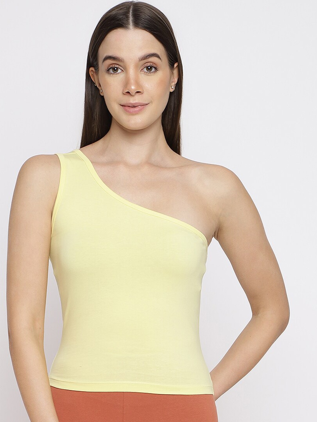 

La Intimo One Shoulder Camisole, Yellow