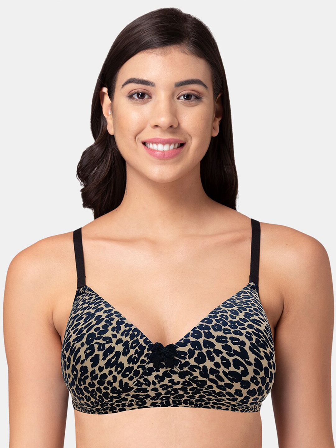 

Tweens Animal Printed Full Coverage Lightly Padded Cotton T-Shirt Bra With All Day Comfort, Beige