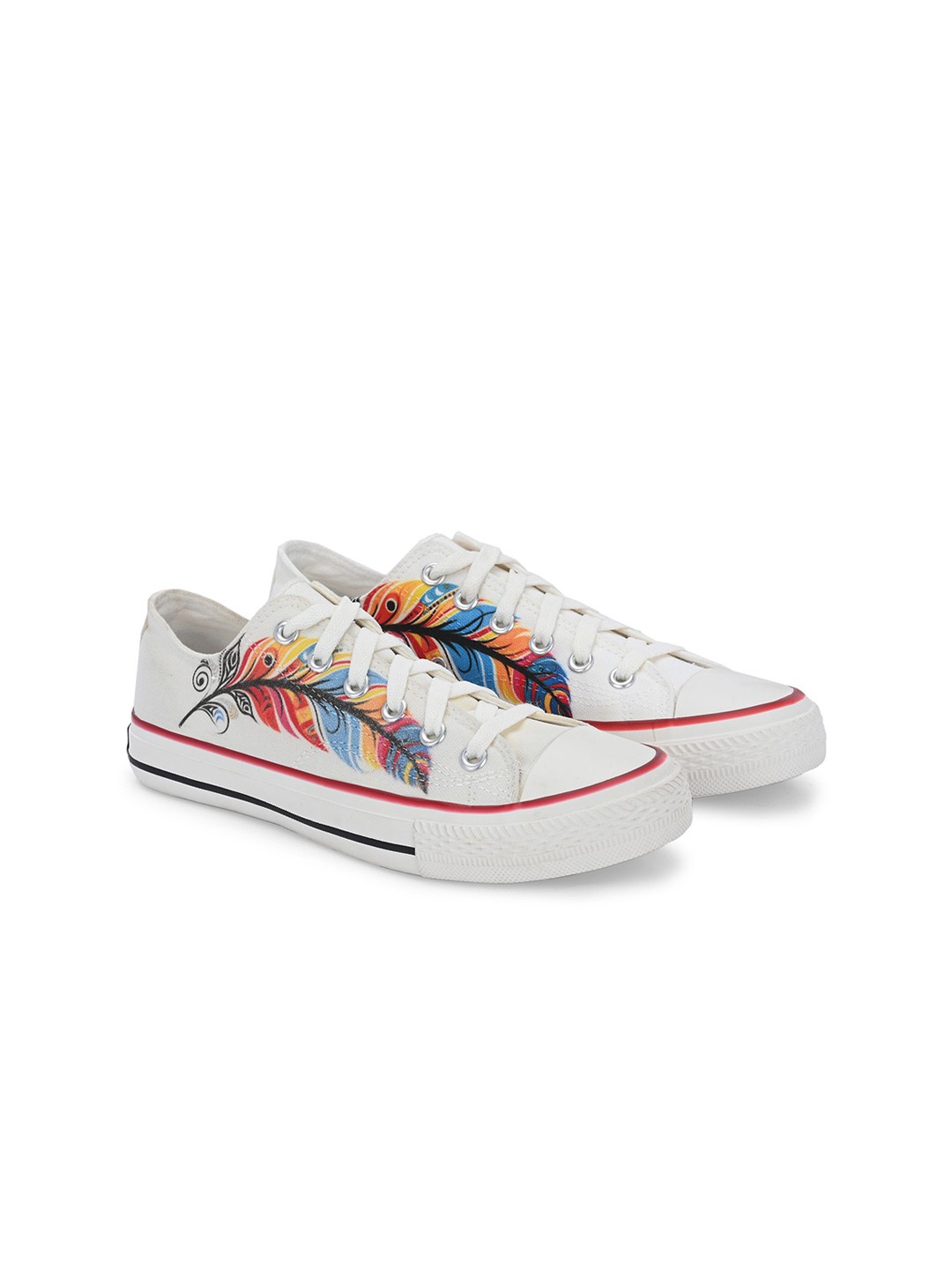 

CROWCIA LONDON Women Printed Canvas Sneakers, Multi