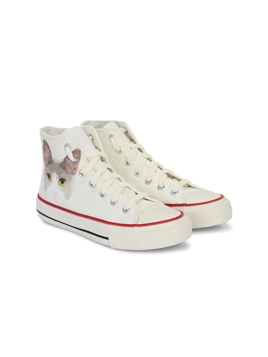 

CROWCIA LONDON Women Printed High-Top Sneakers, Multi
