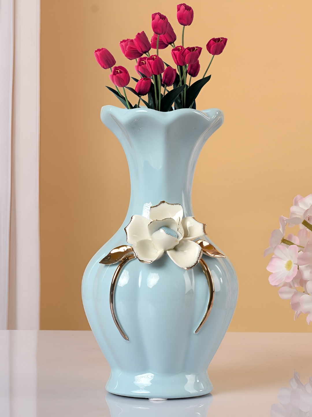 

Aura Blue& White Ceramic Flower Vase