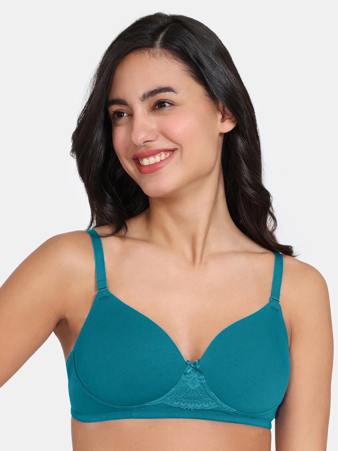 

Zivame Medium Coverage Lightly Padded Everyday Bra With All Day Comfort, Blue