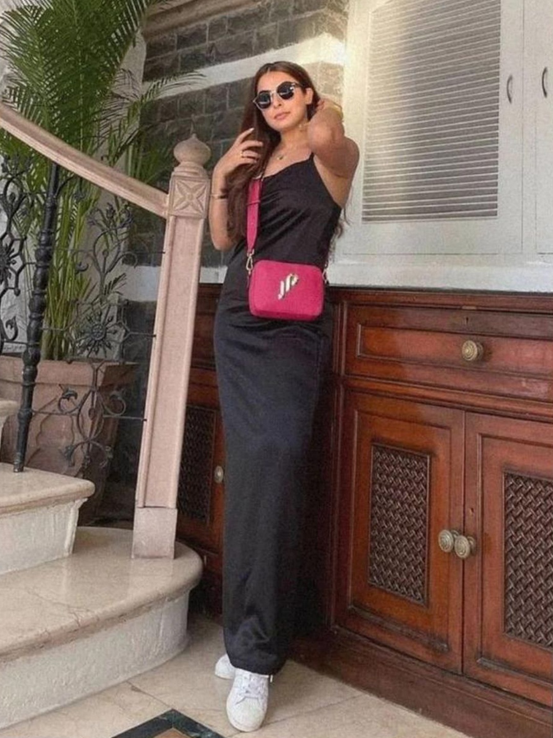 

HEY MISSY Shoulder Straps Maxi Dress, Black