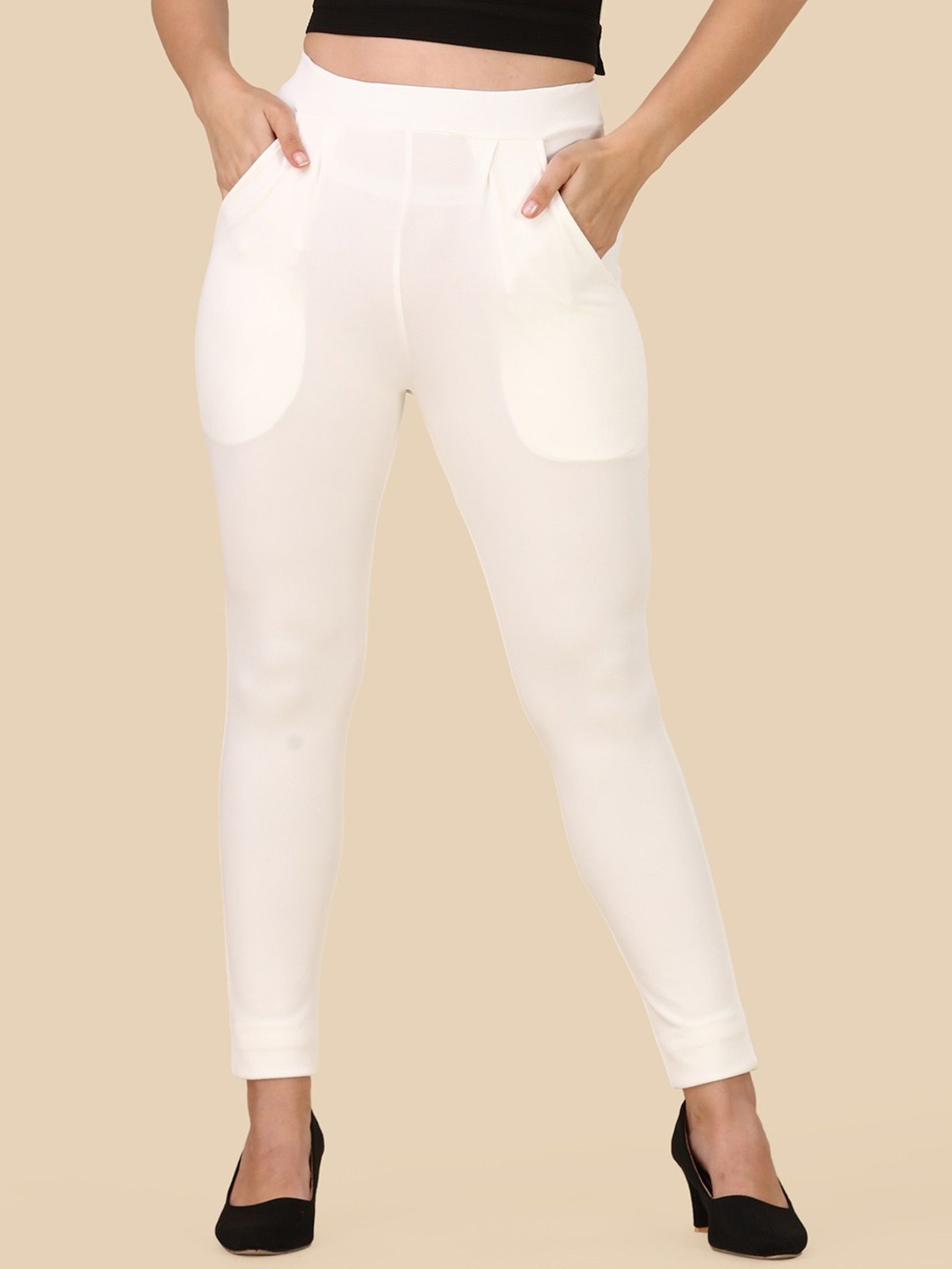 

KALINI Women Mid-Rise Relaxed Trouser, White