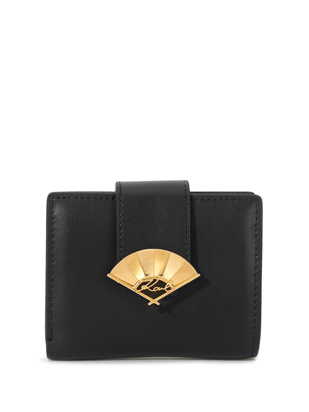 

Karl Lagerfeld Women Leather Two Fold Wallet, Black