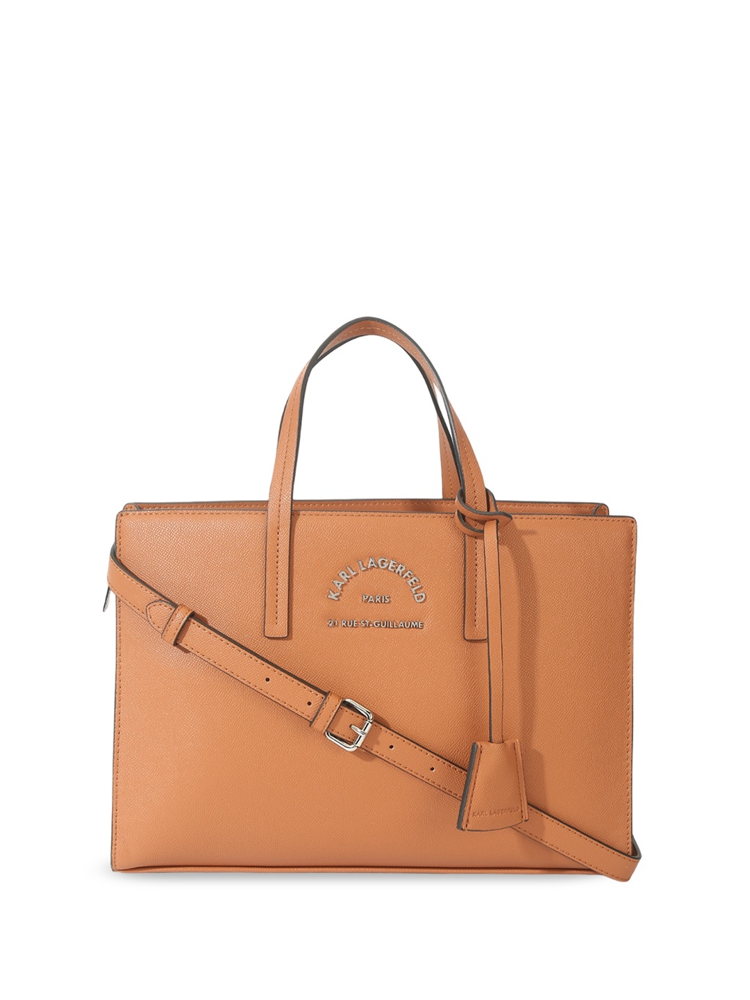 Karl Lagerfeld Leather Structured Handheld Bag, Brown