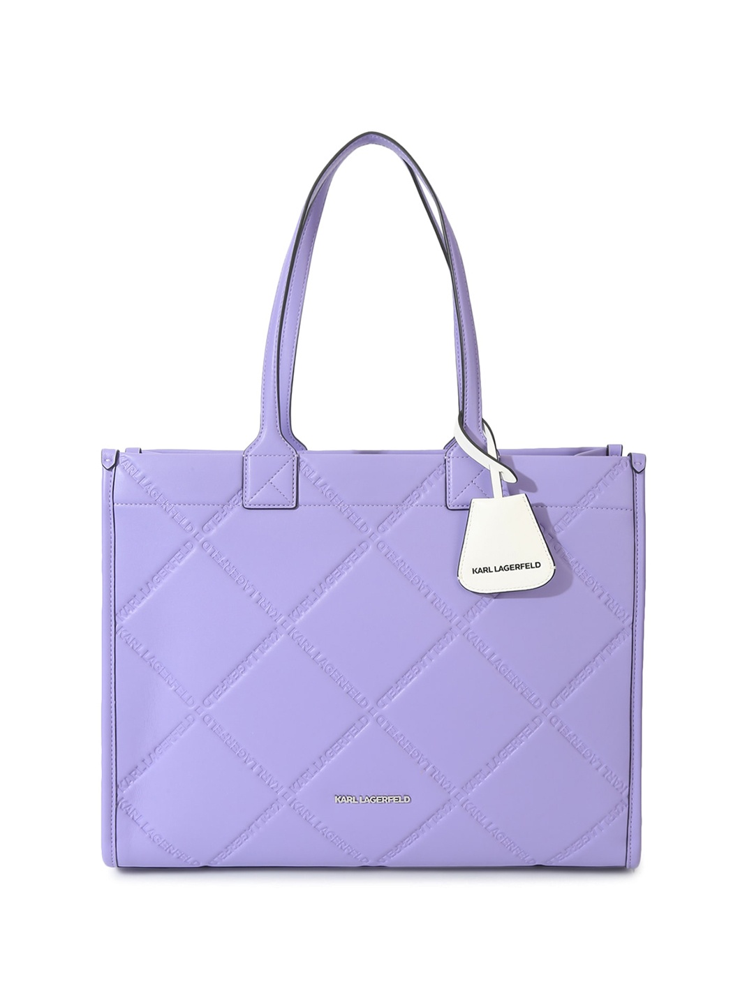 

Karl Lagerfeld Textured Leather Structured Handheld Bag, Lavender