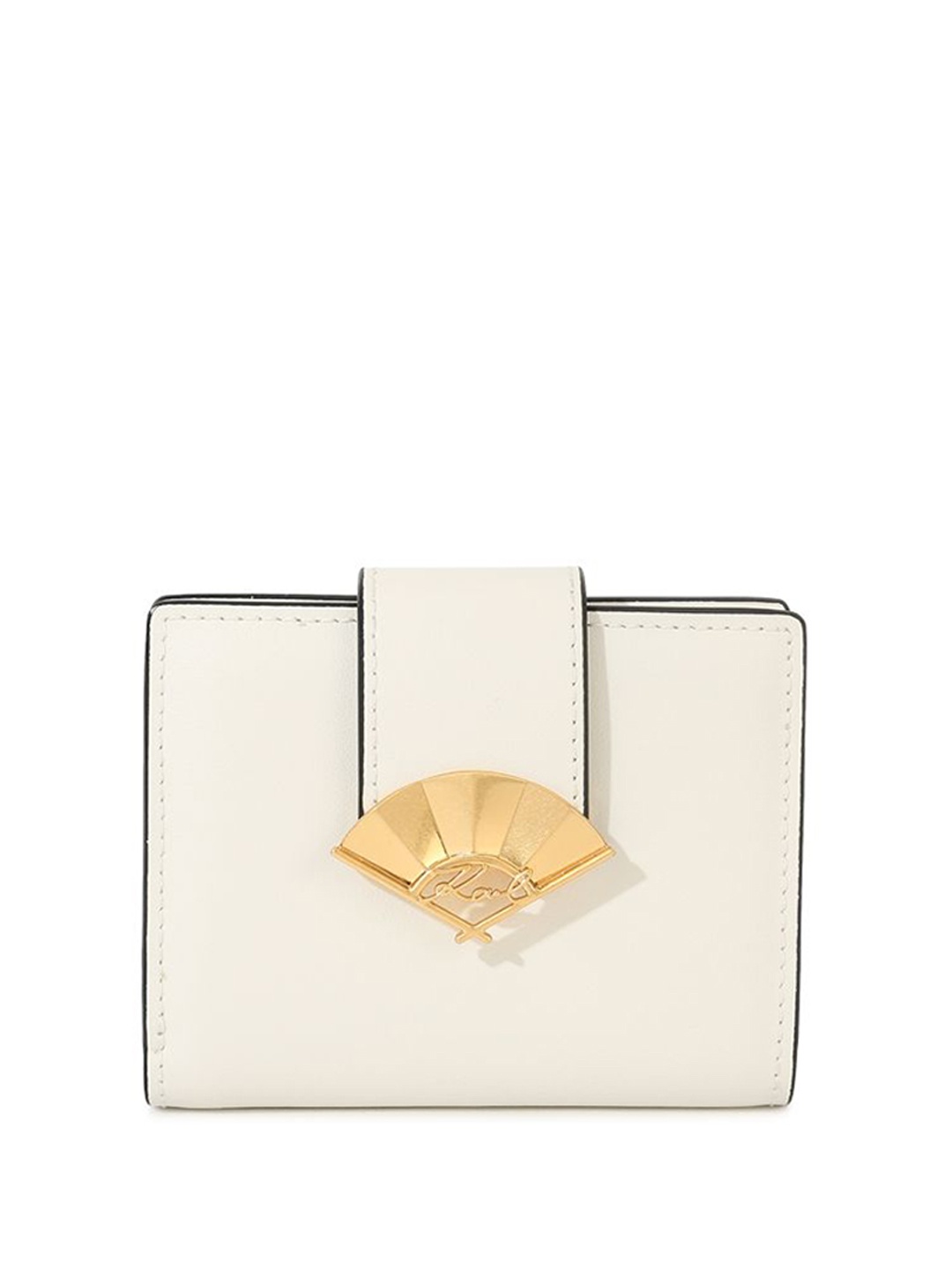 

Karl Lagerfeld Women Leather Two Fold Wallet, Off white