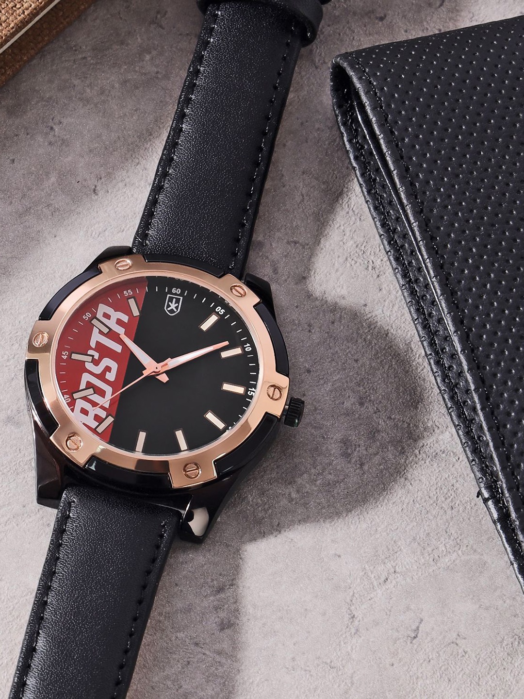 

The Roadster Lifestyle Co Men Analog Leather Wrist Watch RDM002E, Black