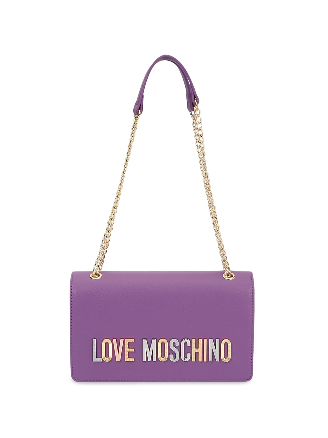 

LOVE MOSCHINO PU Structured Shoulder Bag with Quilted, Purple