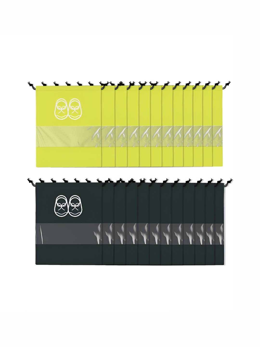 

Kuber Industries Pack Of 24 Shoe Cover Bags With Transparent Window, Yellow