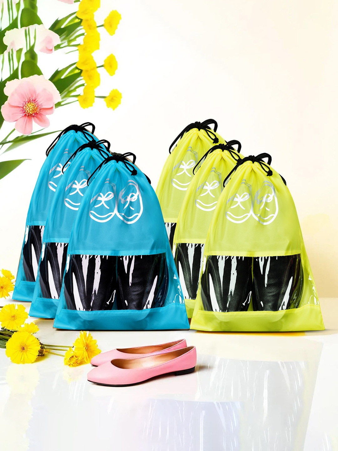 

Kuber Industries Pack Of 6 Non Woven Shoe Bags, Yellow