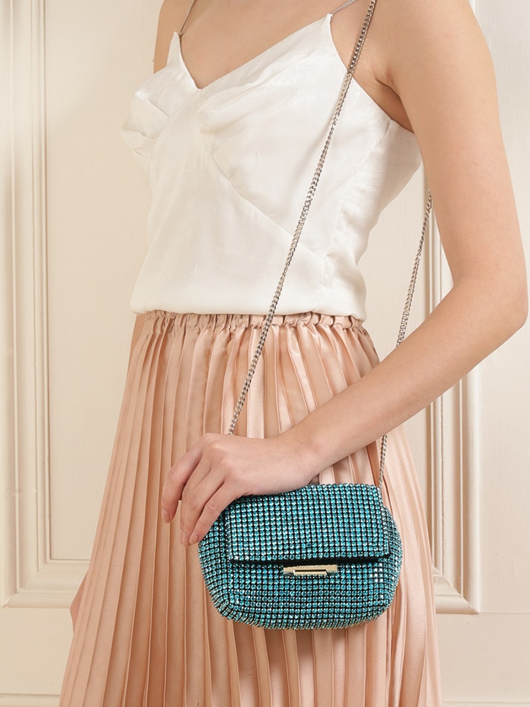 

Ted Baker Leather Structured Sling Bag with Fringed, Na