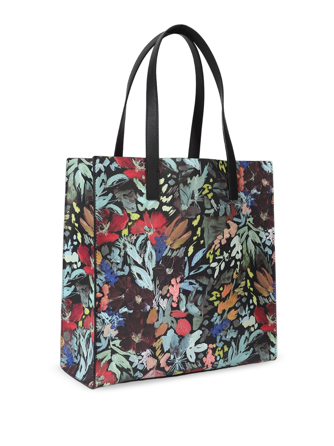 

Ted Baker Floral Printed Leather Oversized Shopper Tote Bag with Tasselled, Black