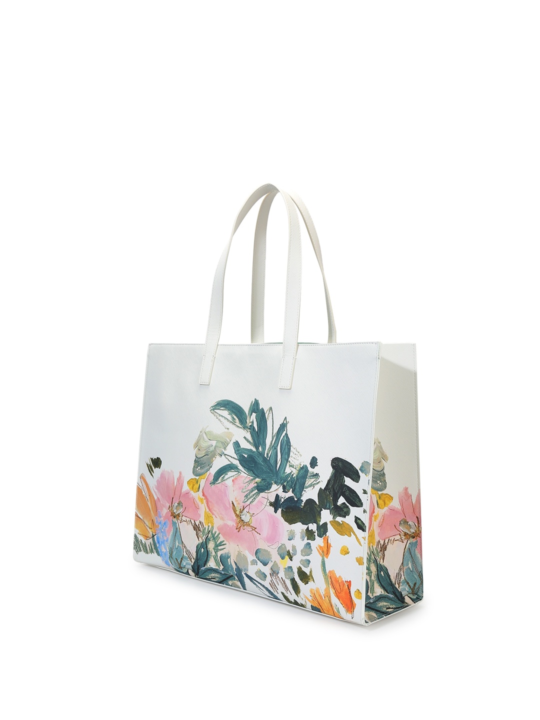 

Ted Baker Floral Printed Leather Oversized Structured Shoulder Bag, Cream