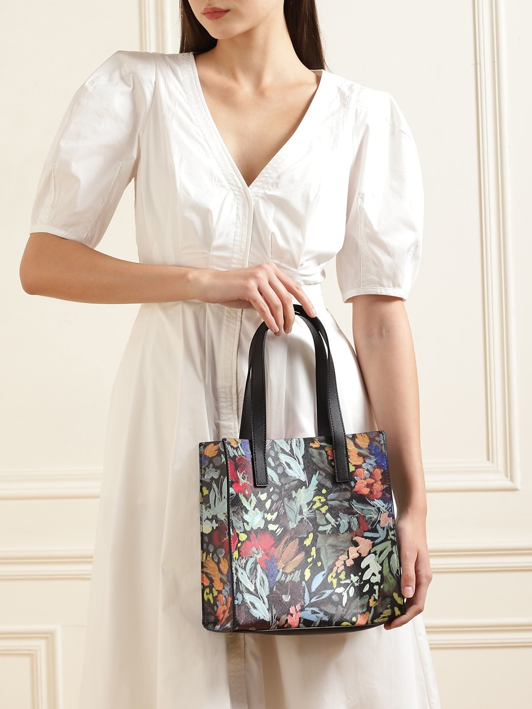 Ted Baker Leather Oversized Structured Shoulder Bag with Tasselled, Black
