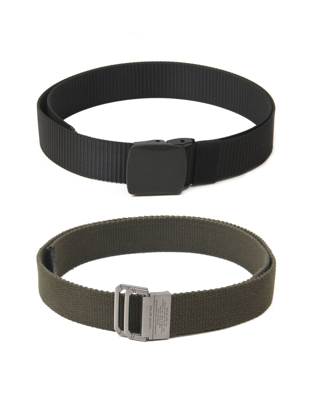 

Calvadoss Boys Set Of 2 Textured Belts, Black