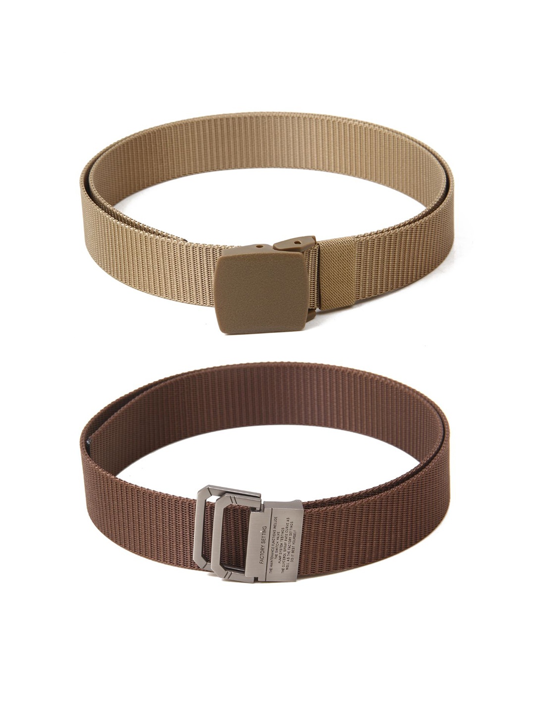

Calvadoss Boys Set Of 2 Textured Belts, Beige