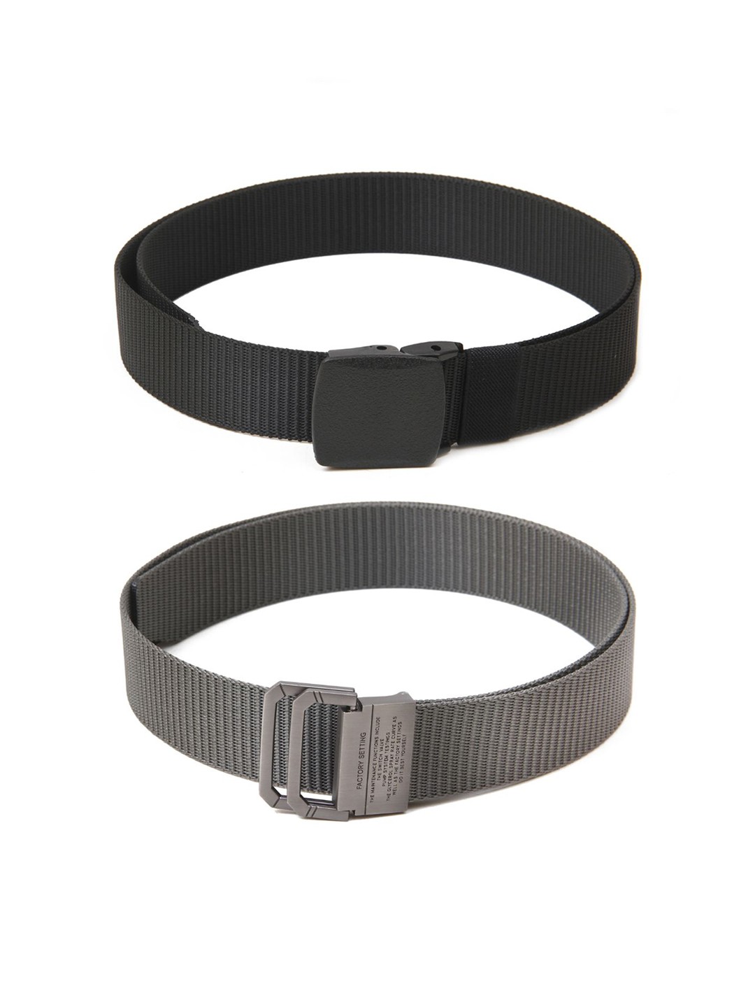 

Calvadoss Boys Set Of 2 Textured Belts, Black
