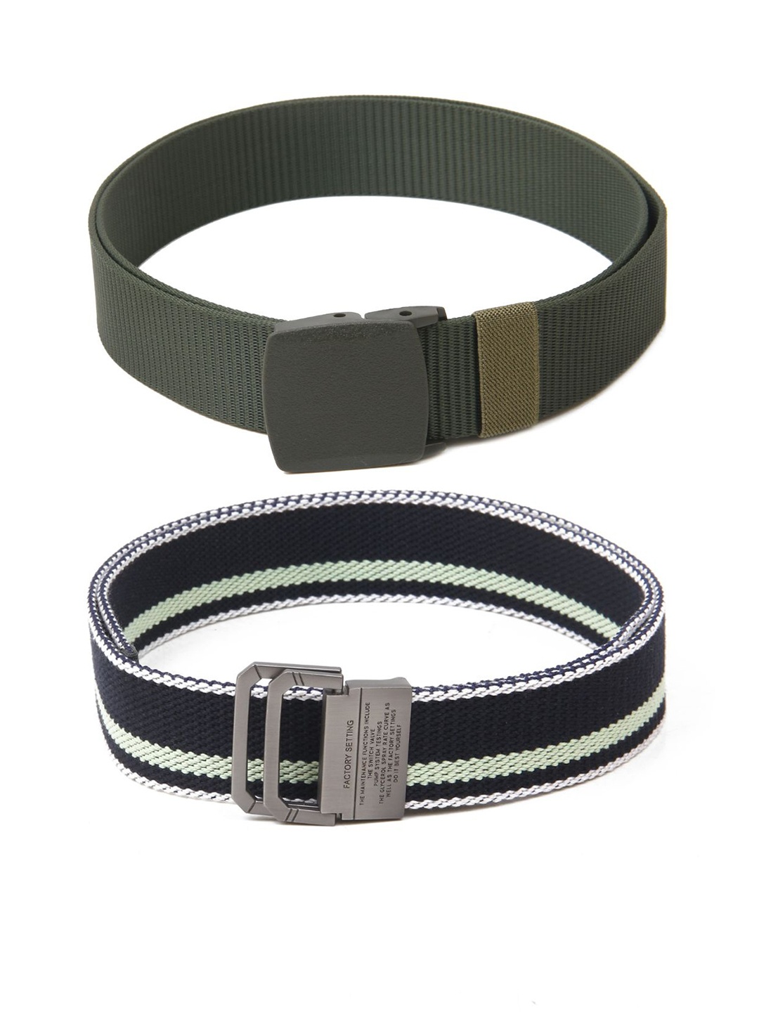 

Calvadoss Boys Set of 2 Textured Belts, Green