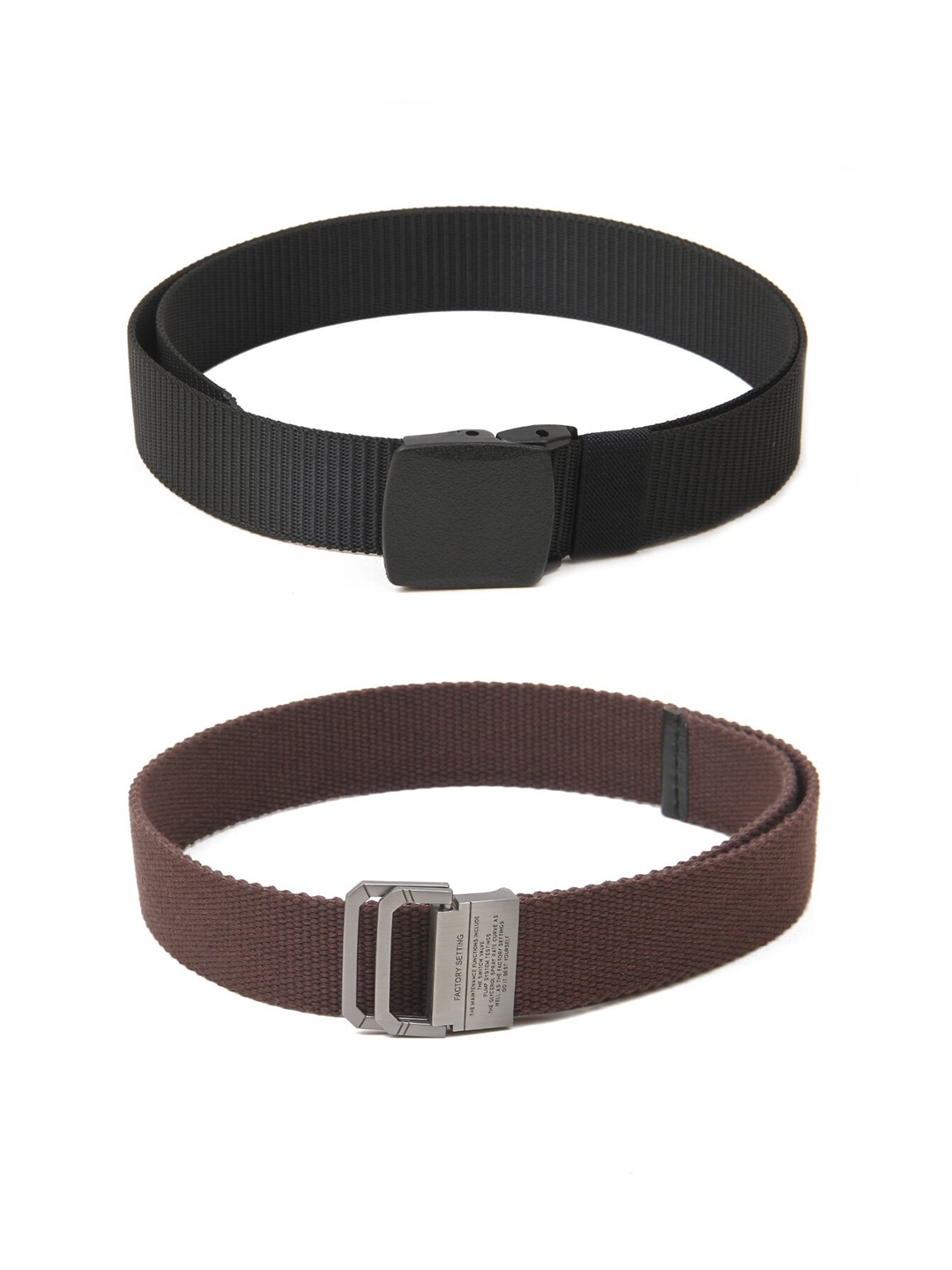 

Calvadoss Boys Set Of 2 Textured Canvas Belt, Black