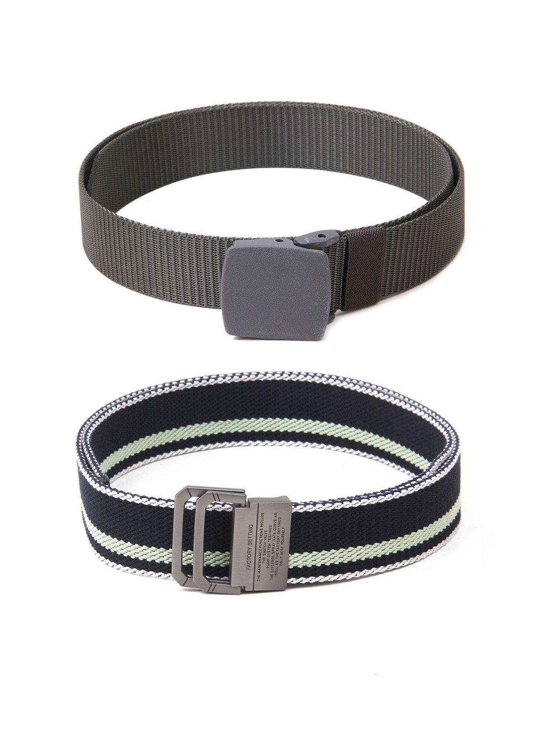 

Calvadoss Boys Set of 2 Textured Belts, Grey