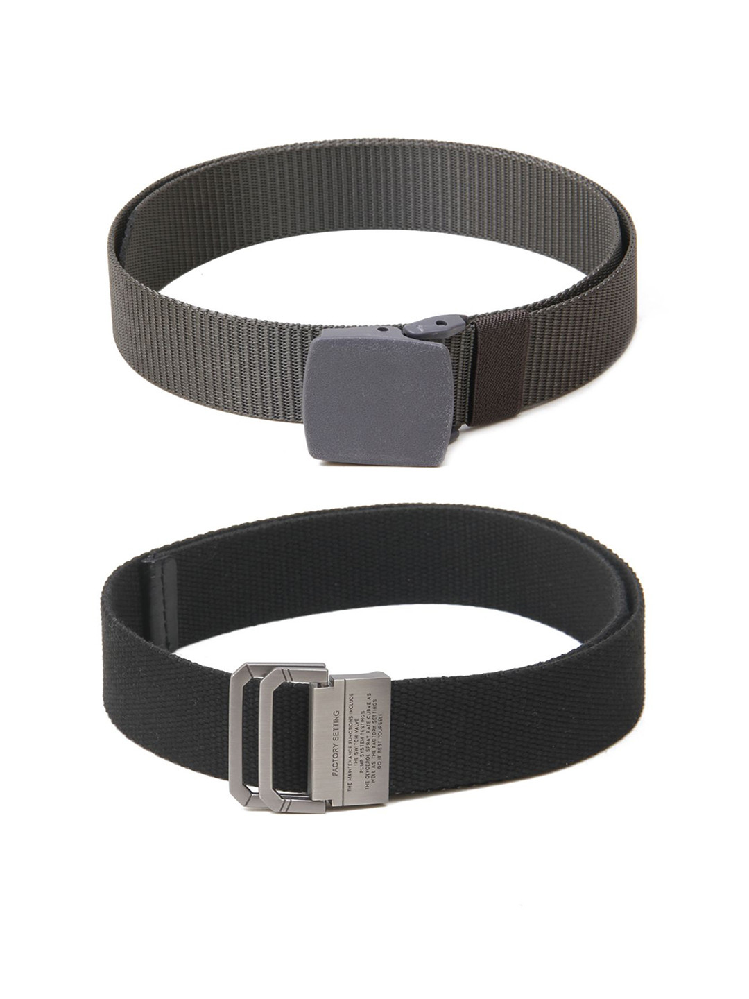 

Calvadoss Boys Set Of 2 Textured Belts, Grey