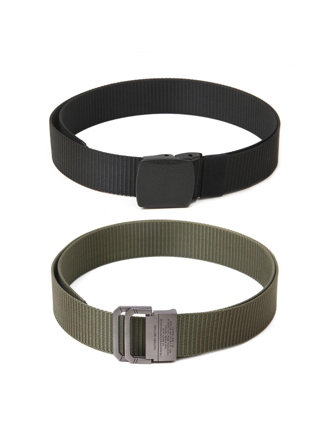 

Calvadoss Boys Set Of 2 Textured Belts, Black