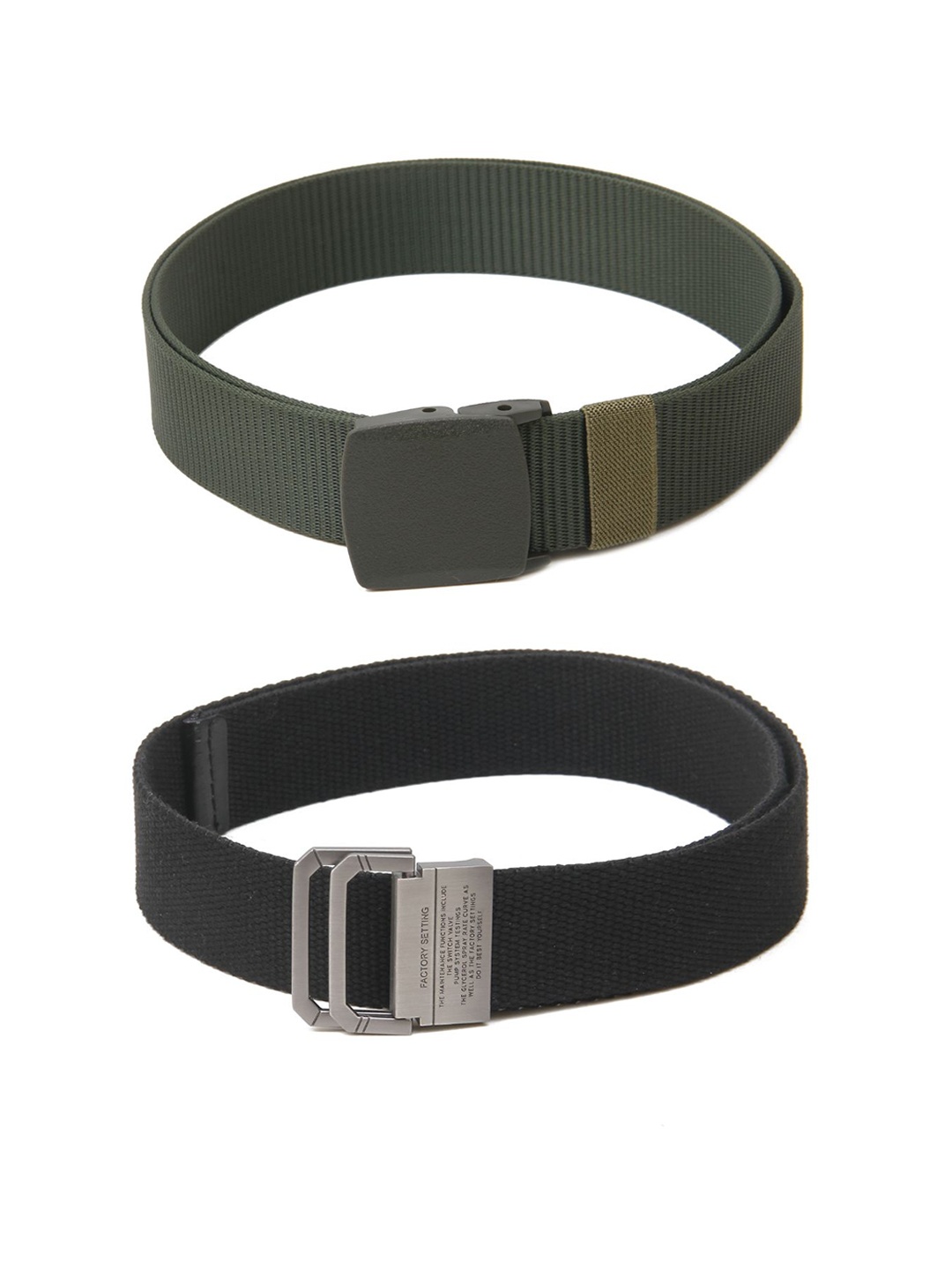 

Calvadoss Boys Set Of 2 Textured Canvas Belts, Green