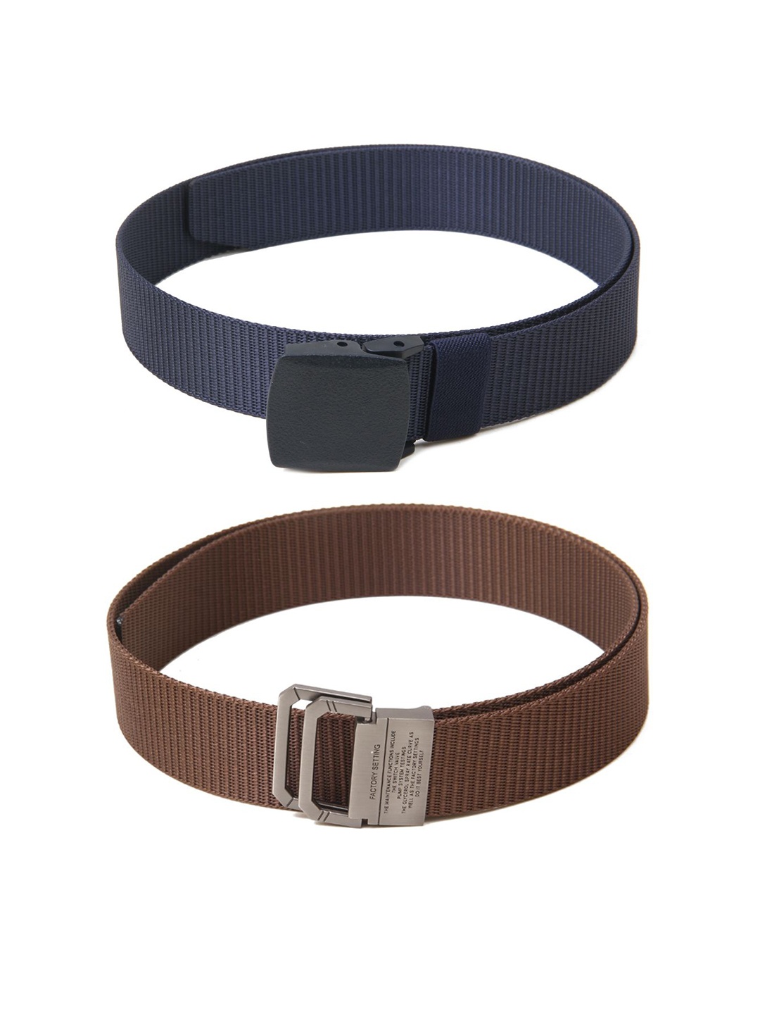 

Calvadoss Boys Set Of 2 Textured Belts, Navy blue