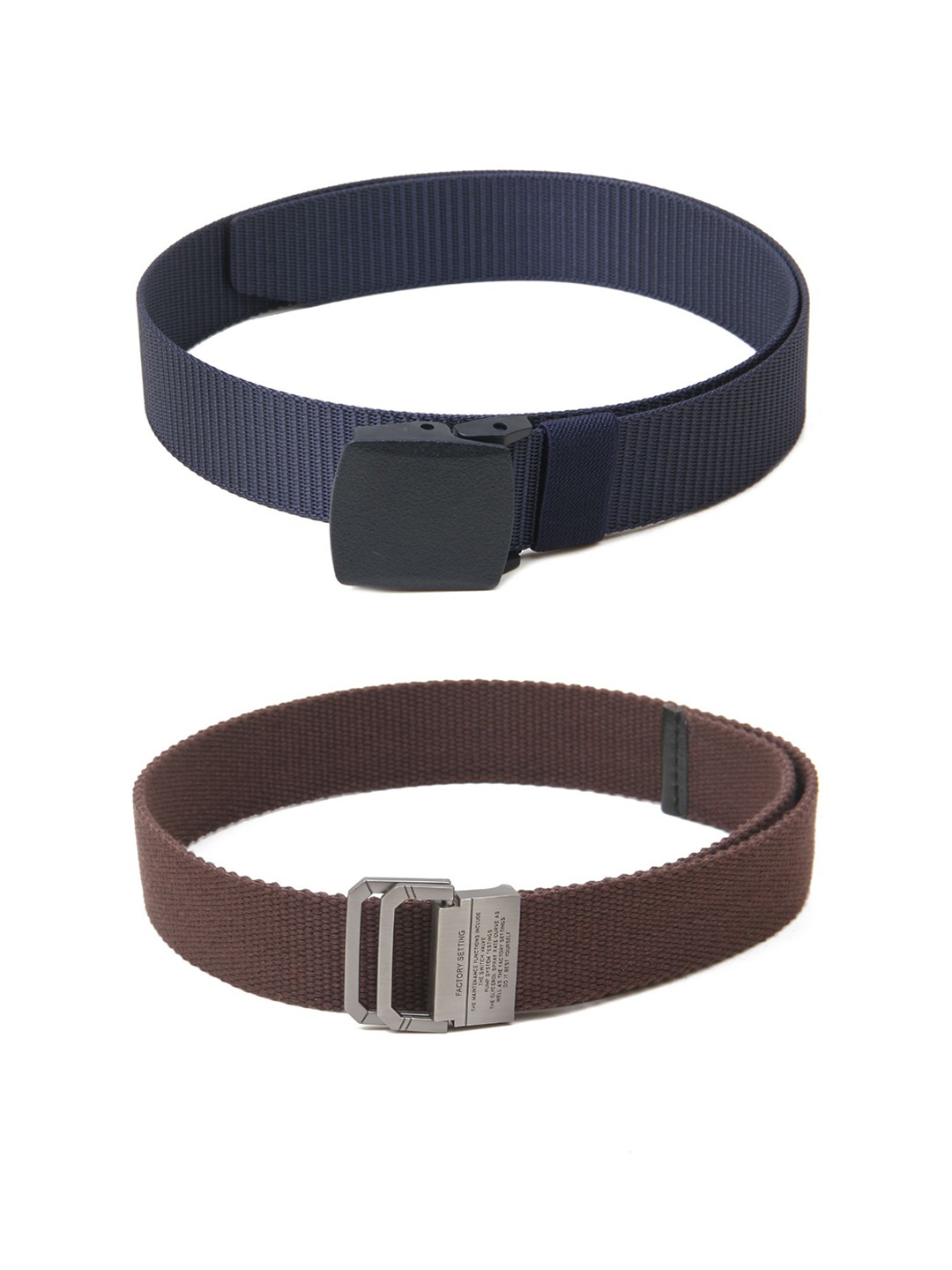 

Calvadoss Boys Set Of 2 Textured Belts, Navy blue