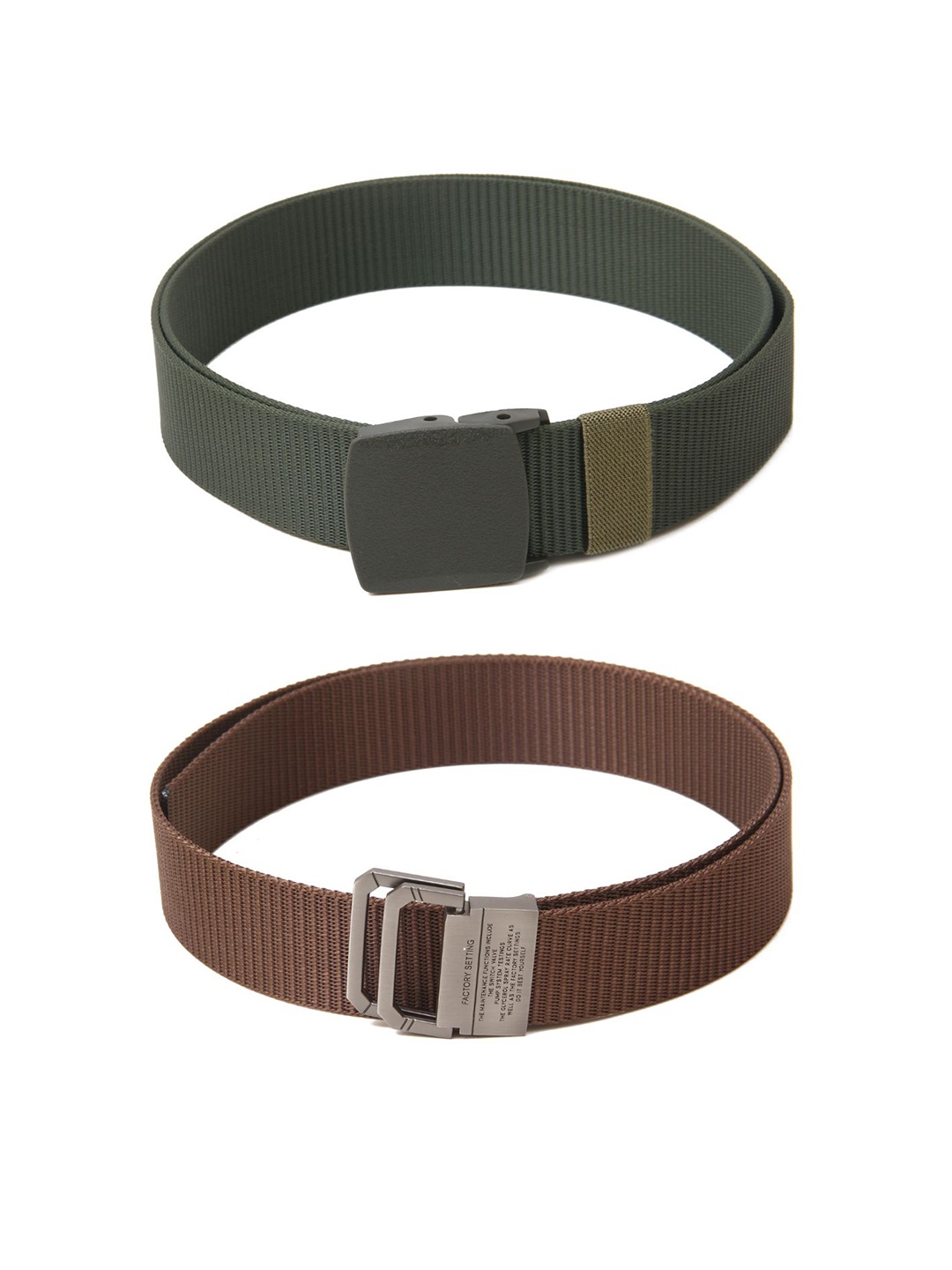 

Calvadoss Boys Set Of 2 Textured Canvas Belt, Green