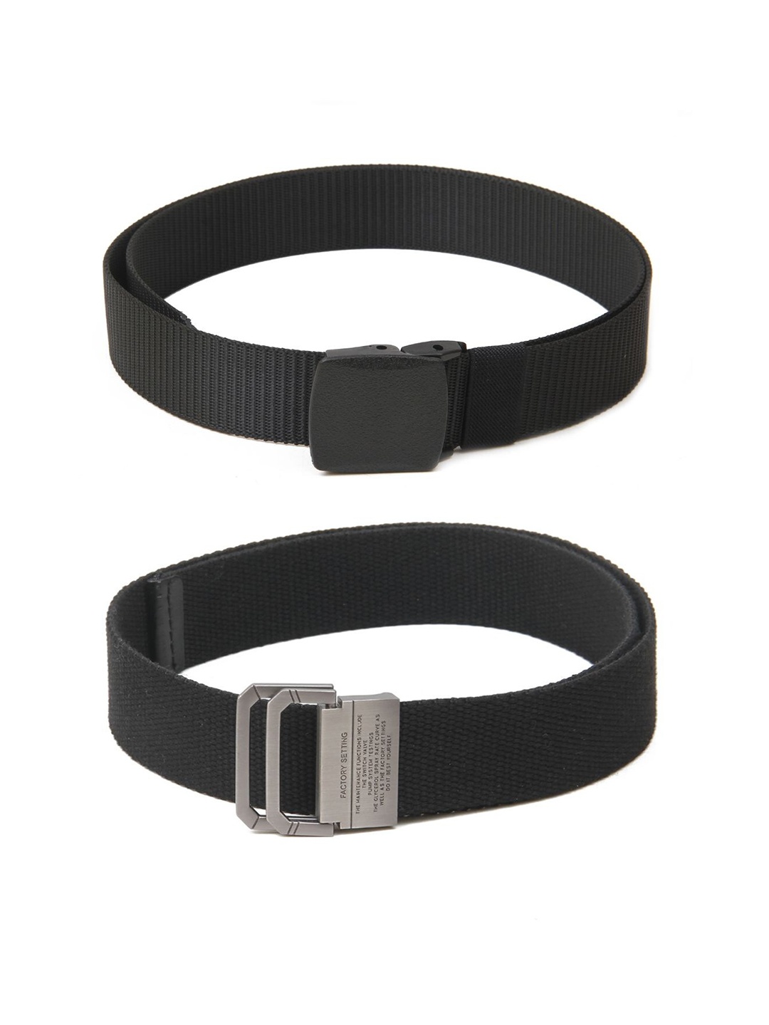 

Calvadoss Boys Set of 2 Textured Belts, Black