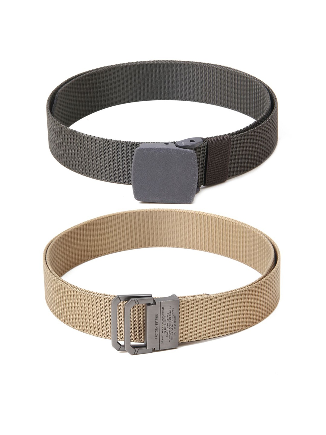 

Calvadoss Boys Set of 2 Textured Belts, Grey