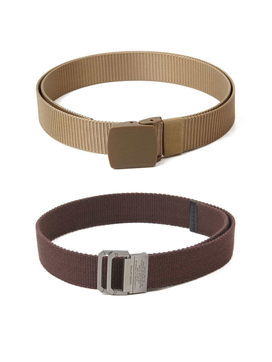 

Calvadoss Boys Set Of 2 Textured Belts, Beige