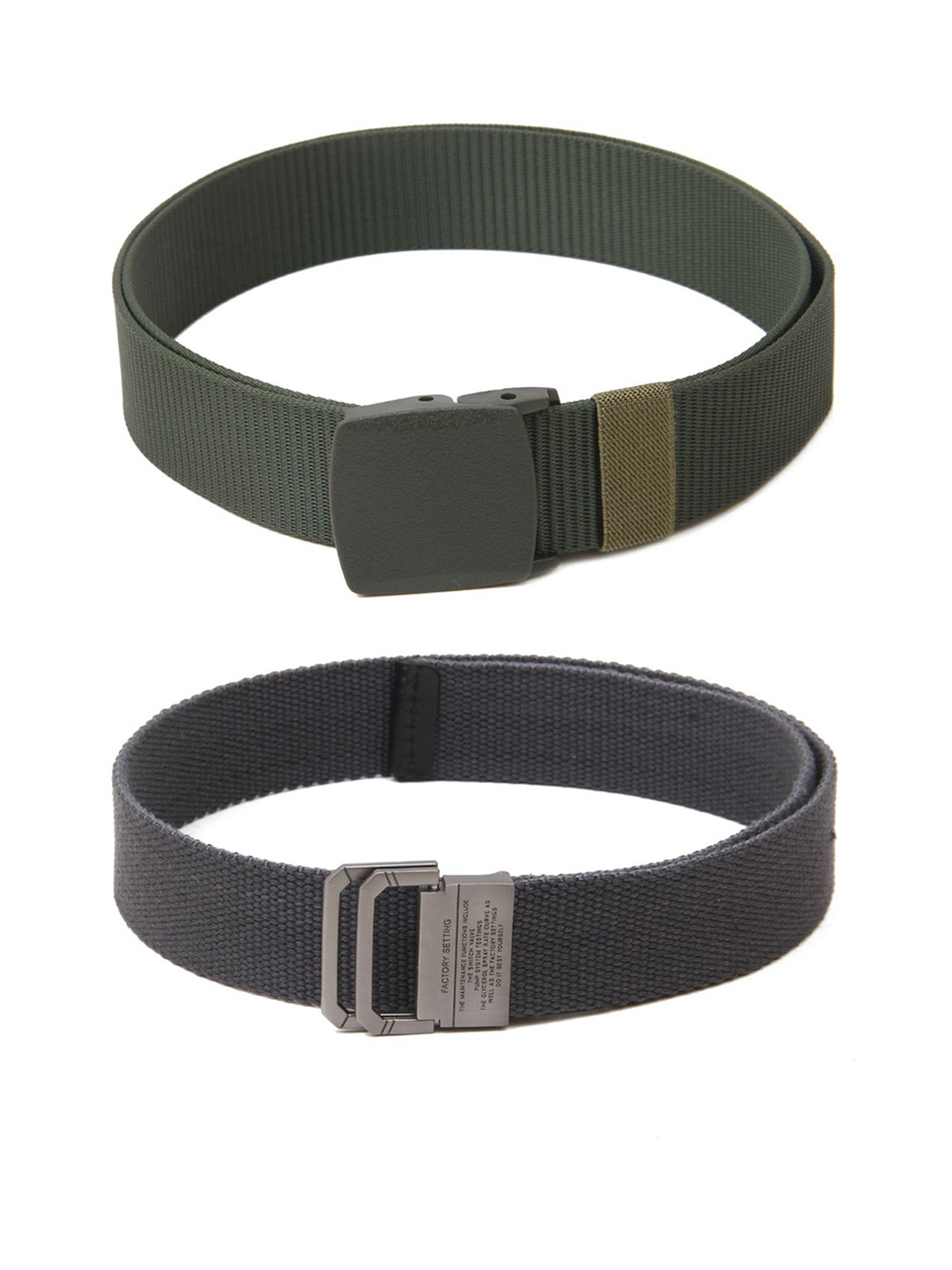 

Calvadoss Boys Set Of 2 Textured Belts, Green
