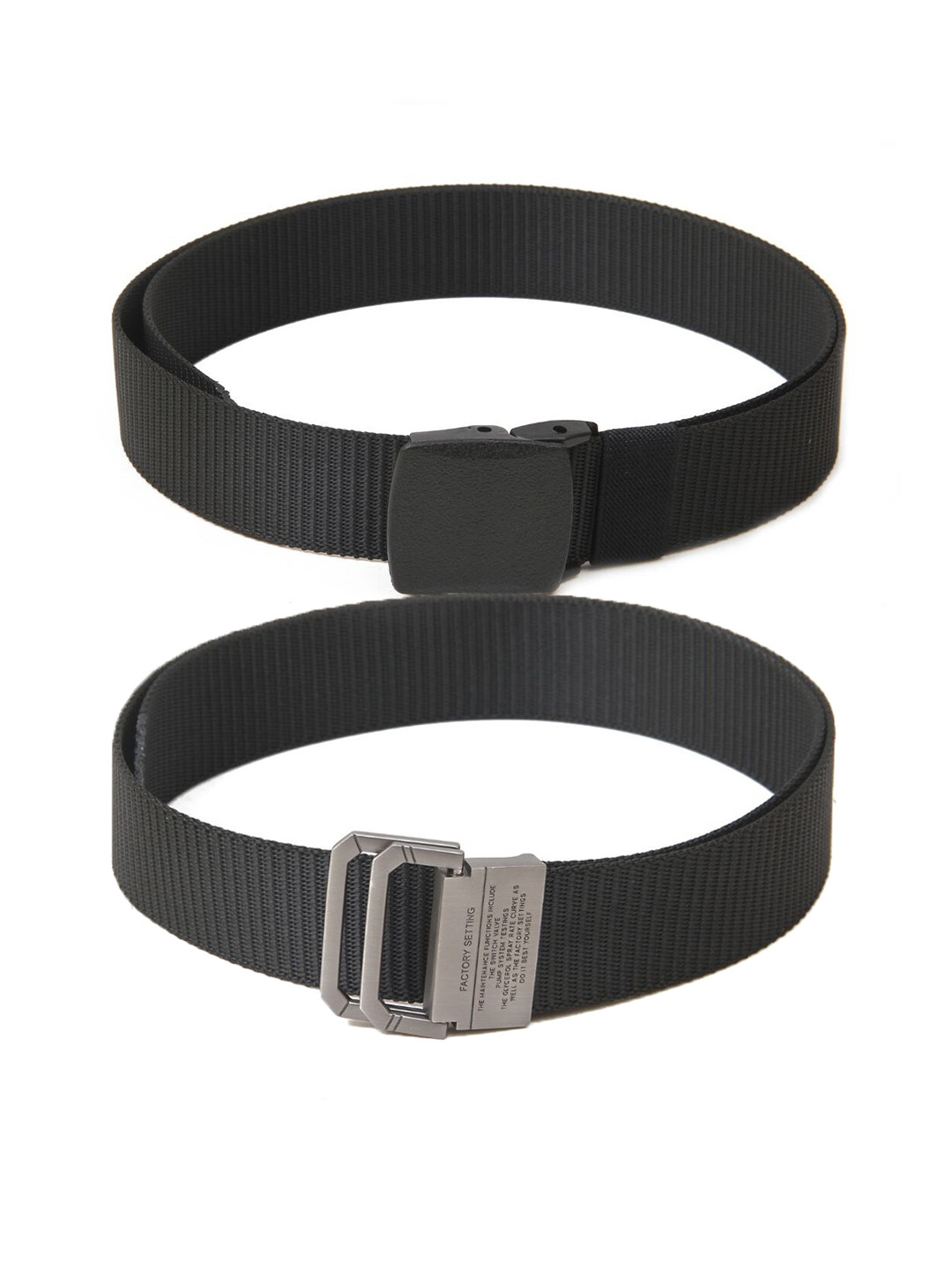 

Calvadoss Boys Set Of 2 Textured Belts, Black