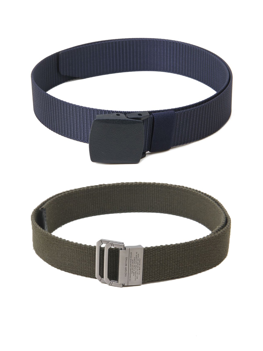 

Calvadoss Boys Set Of 2 Textured Belts, Navy blue
