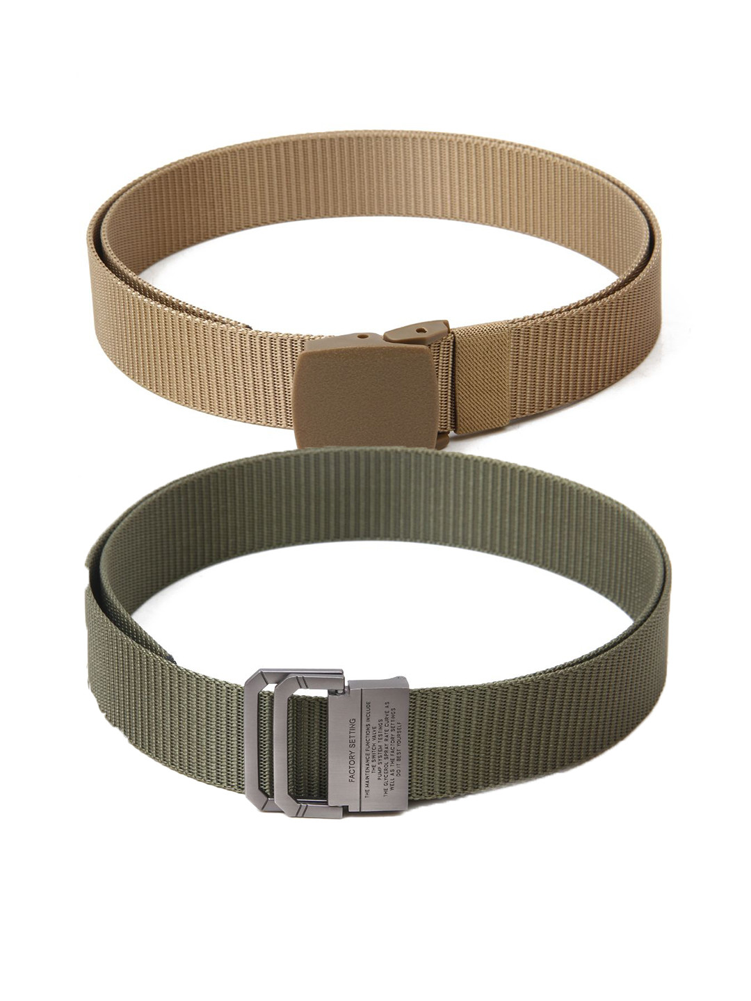 

Calvadoss Boys Set Of 2 Textured Belts, Beige