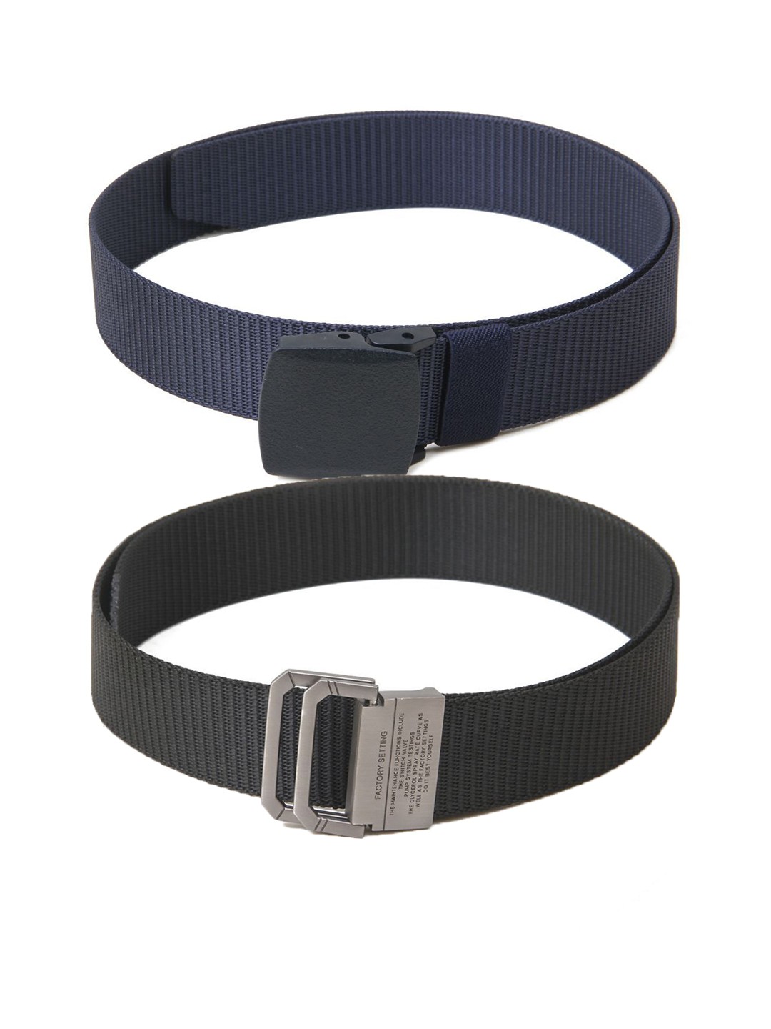 

Calvadoss Boys Set Of 2 Textured Belts, Navy blue