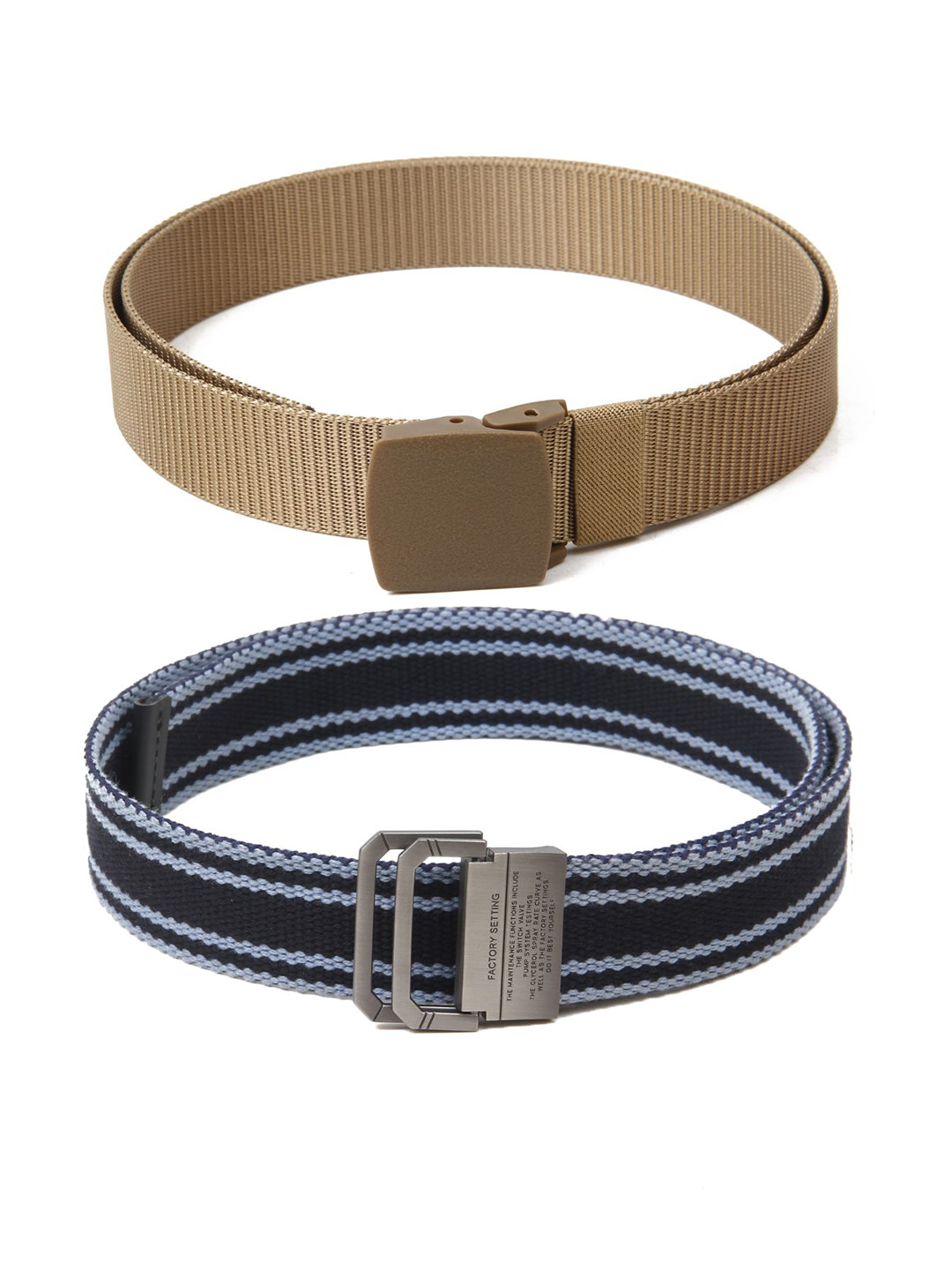 

Calvadoss Boys Set Of 2 Textured Belts, Beige