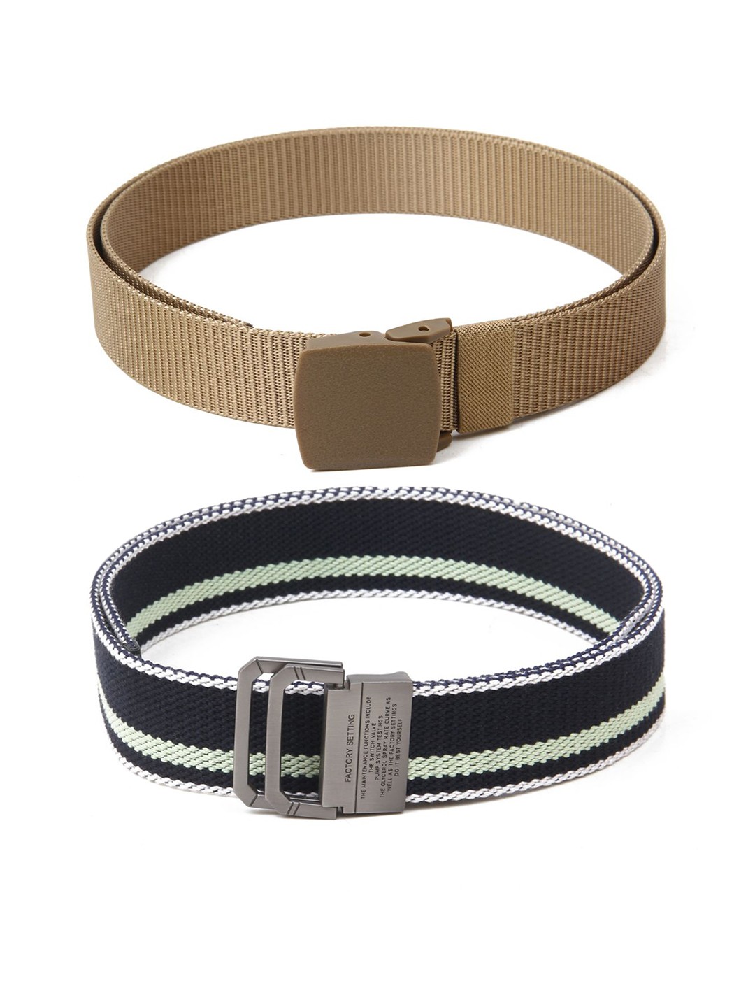 

Calvadoss Boys Set Of 2 Textured Belts, Beige